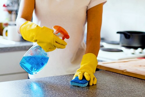 Local technician treating a stubborn fabric stain in Swisscottage